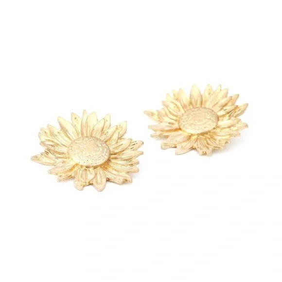 Zara Gold New Trend Sun Big Pin Modern MoMa Earrings - Picture 16 of 16